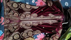 Elegant Embroidered Velvet Jacket with net dupatta