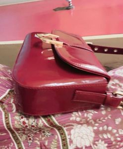 burgundy handbag