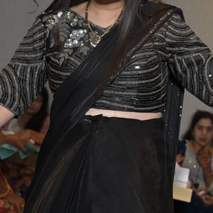 Elegant Black Saree with Embellished Blouse