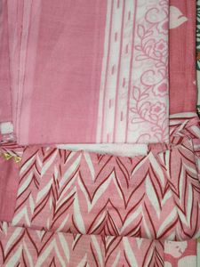 Pink Floral unstitched dress material