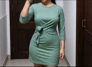 Striped Knit Mini Dress
