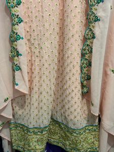 Elegant Peach Embroidered Kurta Set