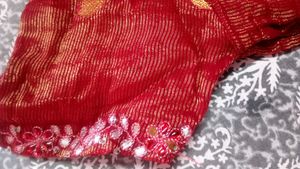 Stunning Red Brocade Blouse