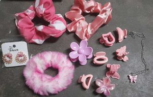 Cute Pink Hair Accessories Set