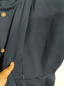 Feeding top :Navy Blue Casual Dress