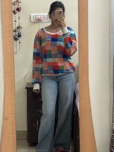 Patchwork Print Sweatshirt