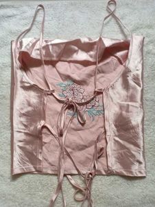 chatpata  Satin top with Floral Embroider