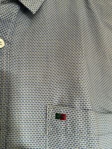 Men's Blue Textured Long Sleeve Shirt