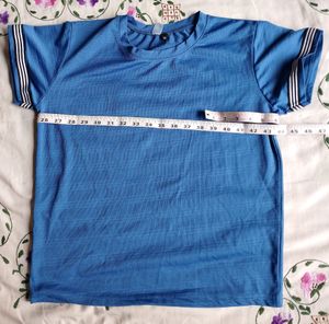 Blue Striped Sleeve Tee