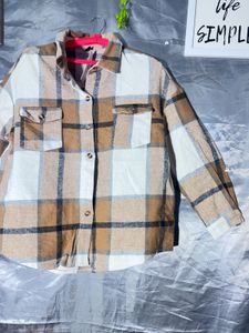 SHEIN Cozy Plaid Flannel Shacket jacket
