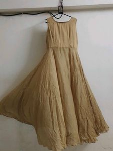 Front-Open Anarkali Gown With Beige Inner