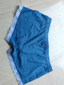 Blue Lace Trim Sleep Shorts