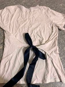 white Basic T-Shirt with back design
