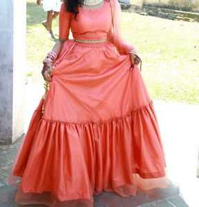 Engagement Coral Lehenga 💞💞 Urgent Sale ‼️