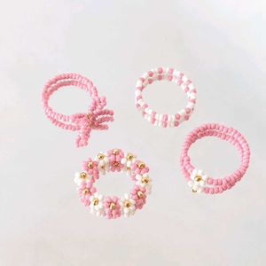 Set of 4 Beaded Rings