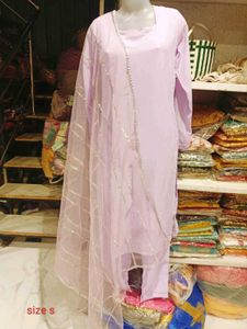 Elegant Lavender Kurta Set with Dupatta