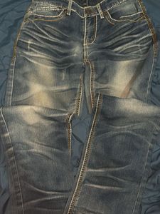Blue streetwear Y2k straight fit jeans