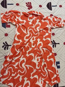 Orange Print Dress