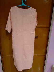 Libas Peach Kurta with Mirror Work