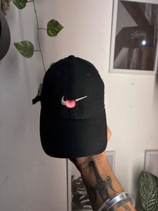 Nike Black Baseball Cap with Pink Swoosh