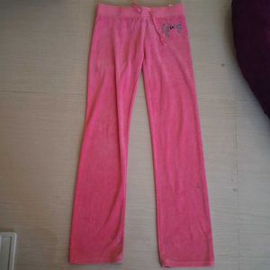 Juicy Couture Pink Velour Track Pants