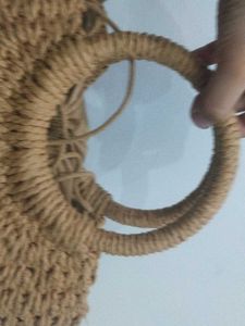 Straw Woven Half Moon Handbag