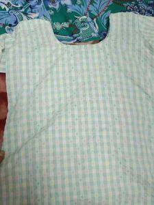 sea green Multi Textured Kurta