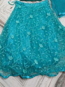 Teal Embellished Lehenga Set