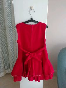 Cute Red Frock with Floral Design