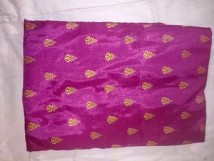 Vibrant Purple Saree with Gold Border