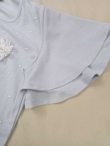 Blue Flower Applique Top