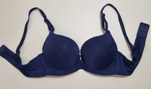 Navy Blue And Black Pushup Bra