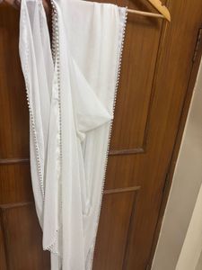 Beads &amp; Stones White Dupatta