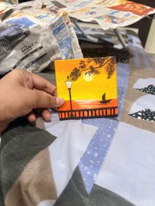 Handmade Sunset Landscape Painting
