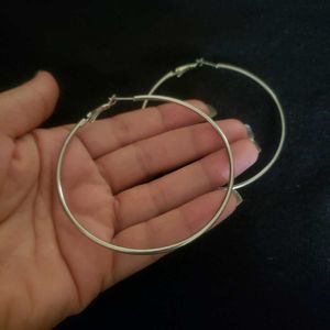silver big hoops