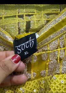 Yellow Sequinned Lehenga Choli Set