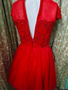 Red Lace Party Dress