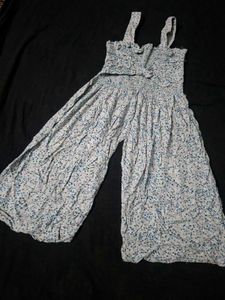 Cute Blue Floral Jumpsuit for Girls