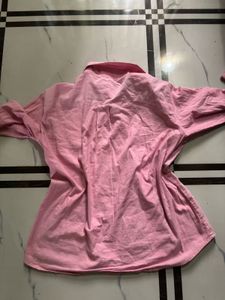 Pink Layered Button-Down Shirt with Floral Top
