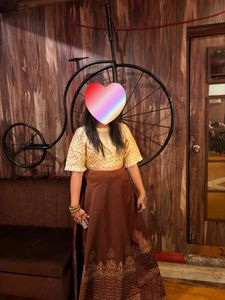 Lehenga With Net Crop Top