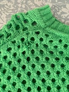 h&amp;m Green Crochet Knit Sweater