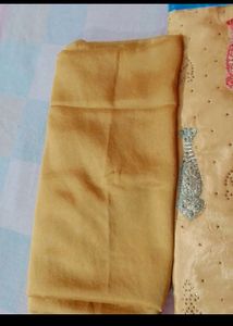 Muslin Creme Suit With Embroidered Front