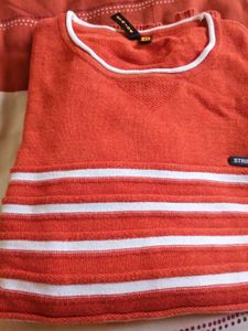 Striped Orange Pullover Sweater