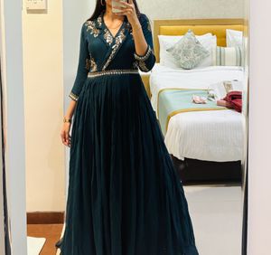 Elegant Peacock blue Gown