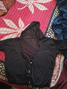 Black Hooded Cardigan