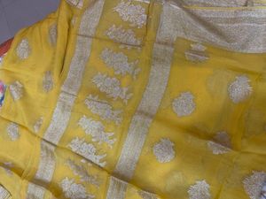 flawless yellow gorgeous saree