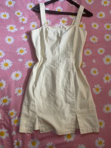 Cute Yellow Striped Mini Dress