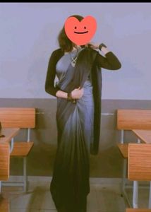Elegant Grey Ombre Saree