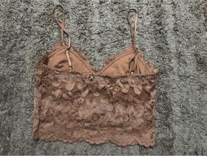 Zara Nude Brown Floral Lace