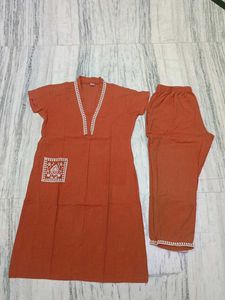 Elegant Orange Kurta Set